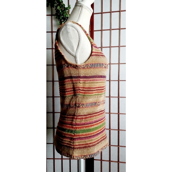 Lauren Ralph Lauren Sleeveless Aztec Inspired Knit Linen-Blend Top - Earthtones - Picture 5 of 15